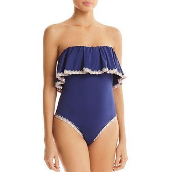 New. Platinum by PilyQ navy swimsuit. Retails $164 - Picture 2 of 11